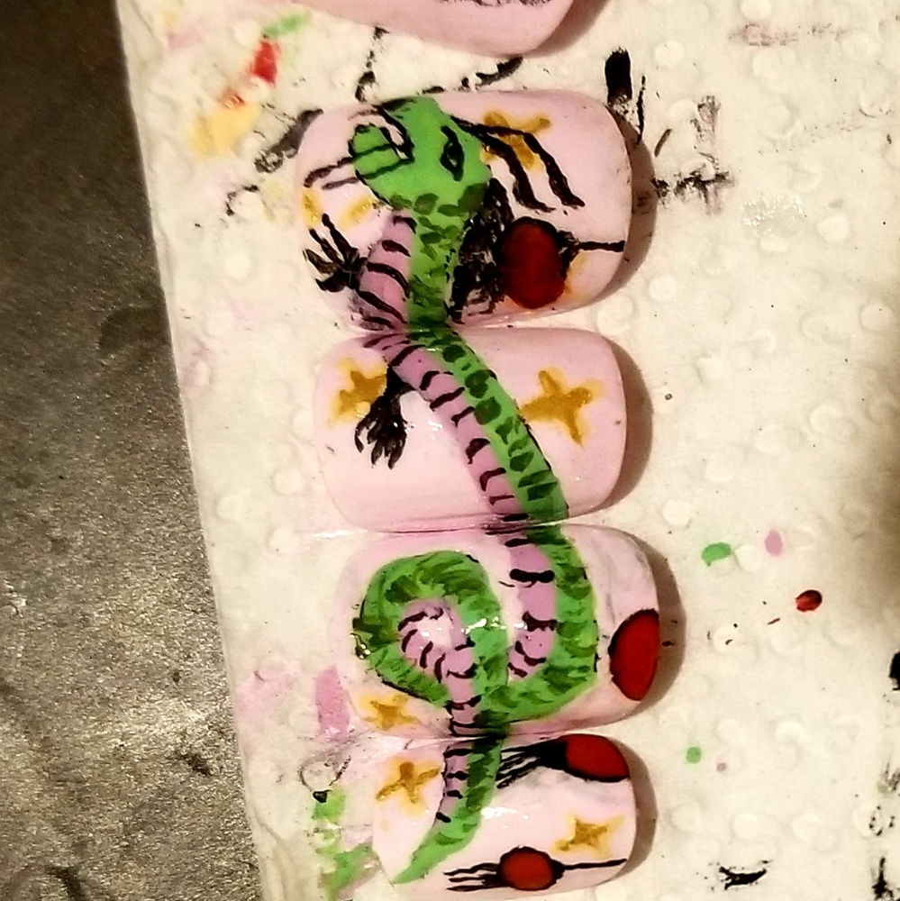 One of a kind Chinese dragon nails